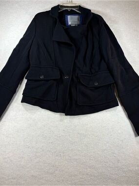 Anthropologie Marrakech Sylvia Moto Knit Jacket Blazer Black Womens Sz S